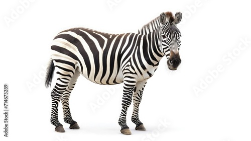 zebra on isolated white background.