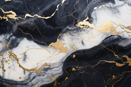 Marmor Struktur Hintergrund in weiß, gold und schwarz © FJM
