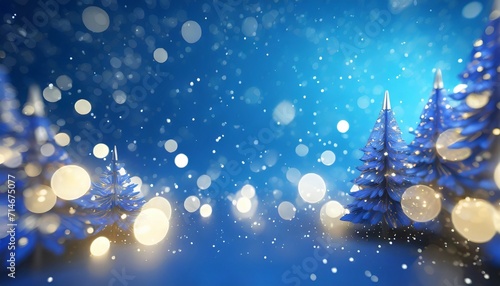 christmas blue background abstract magic light background bokeh background 3d rendering