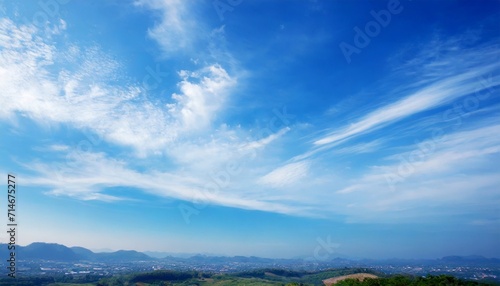 blue sky background and white clouds soft focus and copy space