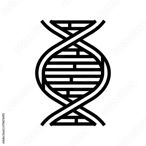 dna helix cryptogenetics line icon vector. dna helix cryptogenetics sign. isolated contour symbol black illustration photo