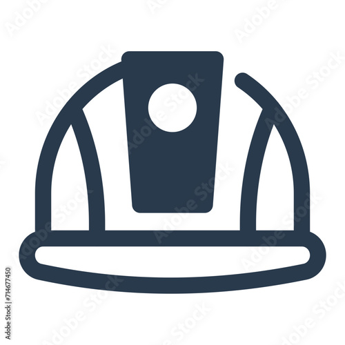 Protective Construction Helmet Vector Icon Illustration