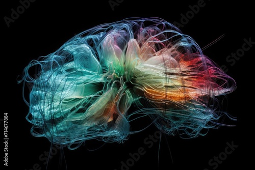 Colorful Human brain sponge, cognitive mental soak neurons. Neuronal connections, fostering neuroplasticity. Knowledge uptake cerebral landscape, intellectual reservoir ready for cognitive exploration photo