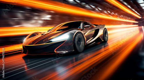 The acceleration of a turbocharged sports car.