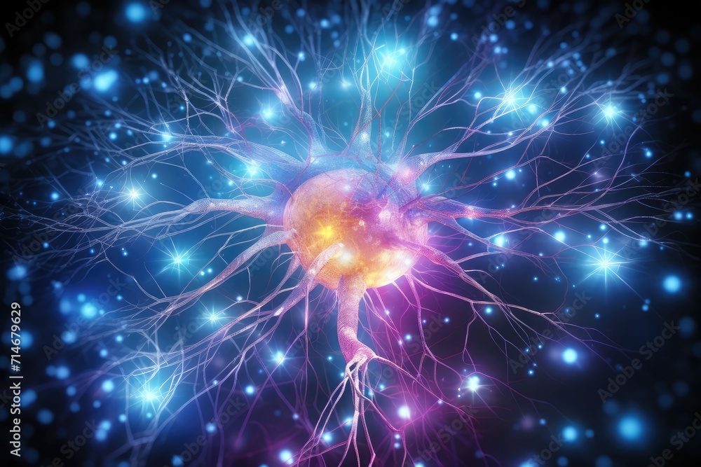 Colorful brain neurons, realm of brain oncology, shadows emerge. Tumors like Schwannoma, Malignant Meningioma, Pineal Gland Tumor cast ominous hues. Metastatic invaders disrupt the harmony, recurrence Colorful brain neurons, realm of brain oncology, shadows emerge. Tumors like Schwannoma, Malignant Meningioma, Pineal Gland Tumor cast ominous hues. Metastatic invaders disrupt the harmony, recurrence