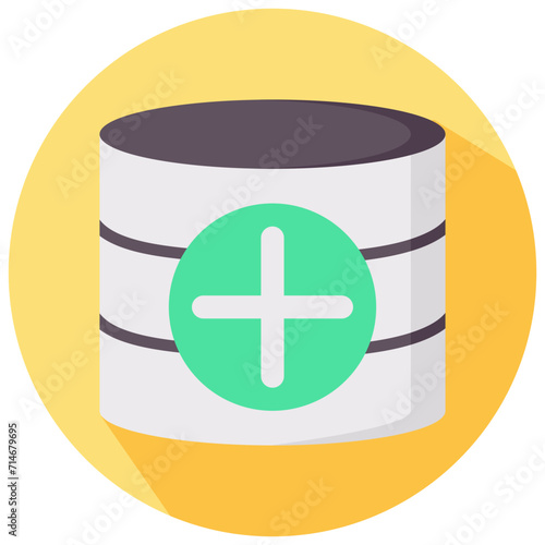 add database round flat vector icon