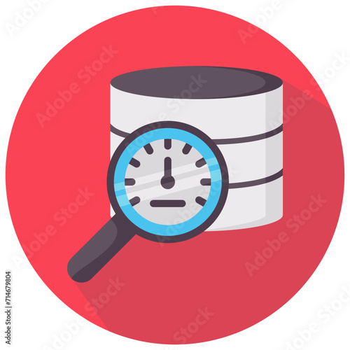 database performance round flat vector icon