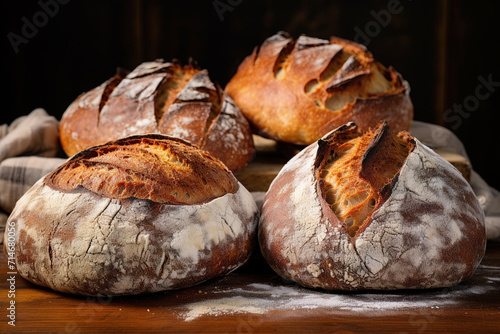 loaf of bread on the table. Generative Ai