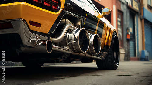 The exhaust note of a modified street car.