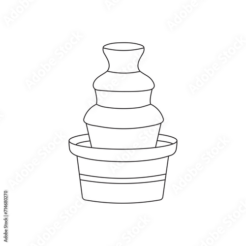 Hand drawn kids drawing Vector illustration chocolate fondue fountain flat cartoon isolated