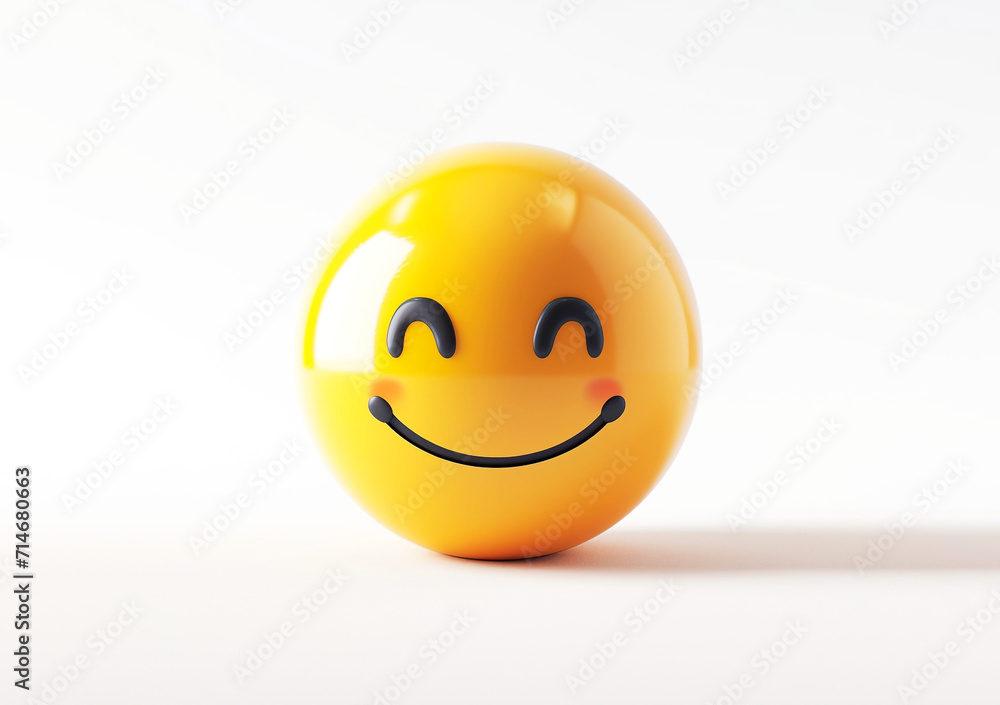 Fototapeta premium happy smiley face isolated. PNG. Generative Ai.