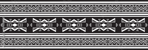 Native American vector monochrome seamless pattern. Endless black aztec, maya, inca ornament. Drawing for sandblasting and plotter and laser cutting.