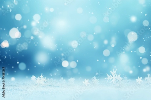 Christmas winter background with snow and blurred bokeh.Merry christmas and happy new year greeting card with copy-space © muhmmad
