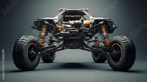 The suspension system of a off-road vehicle.