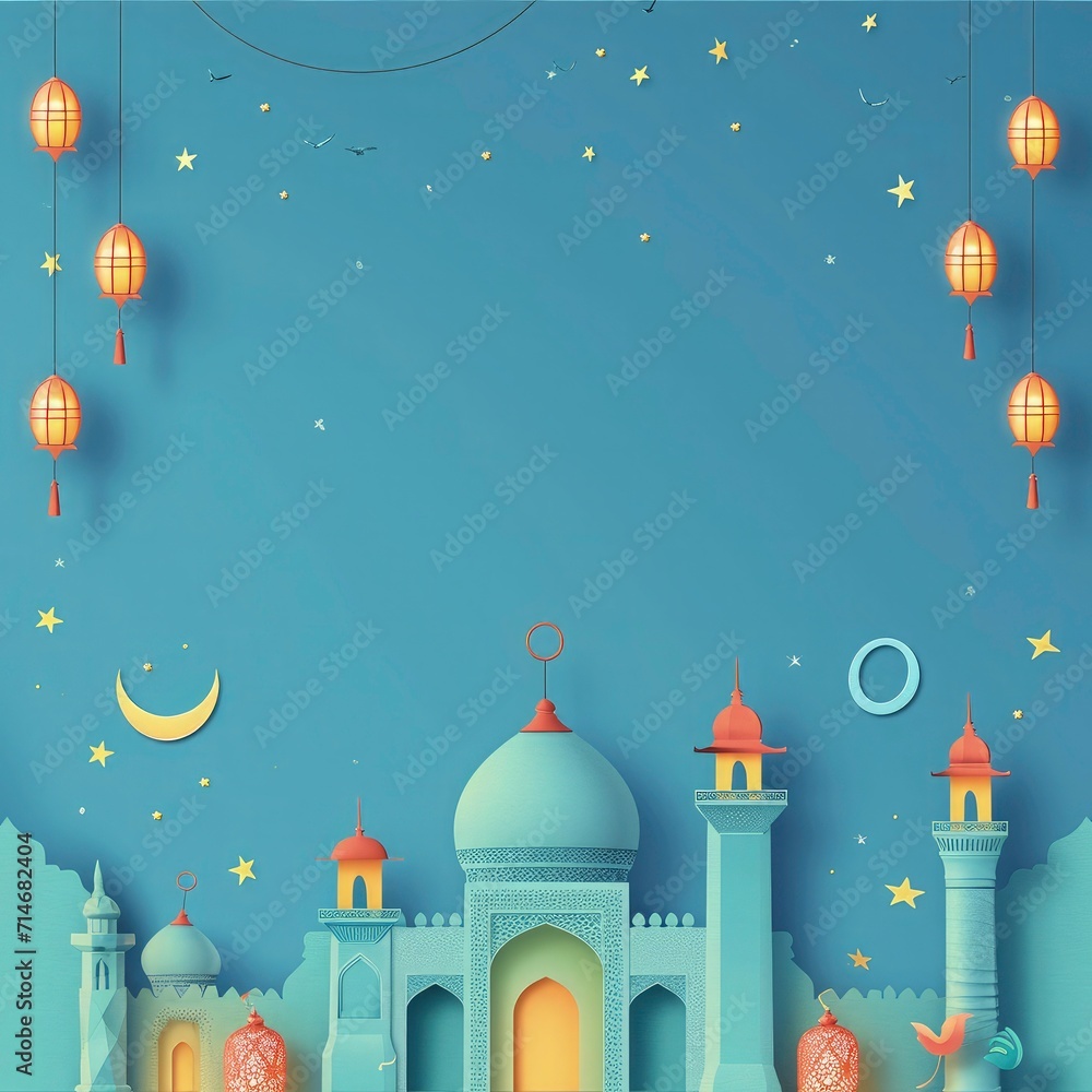 ramadan kareem greeting card or social media post design background
