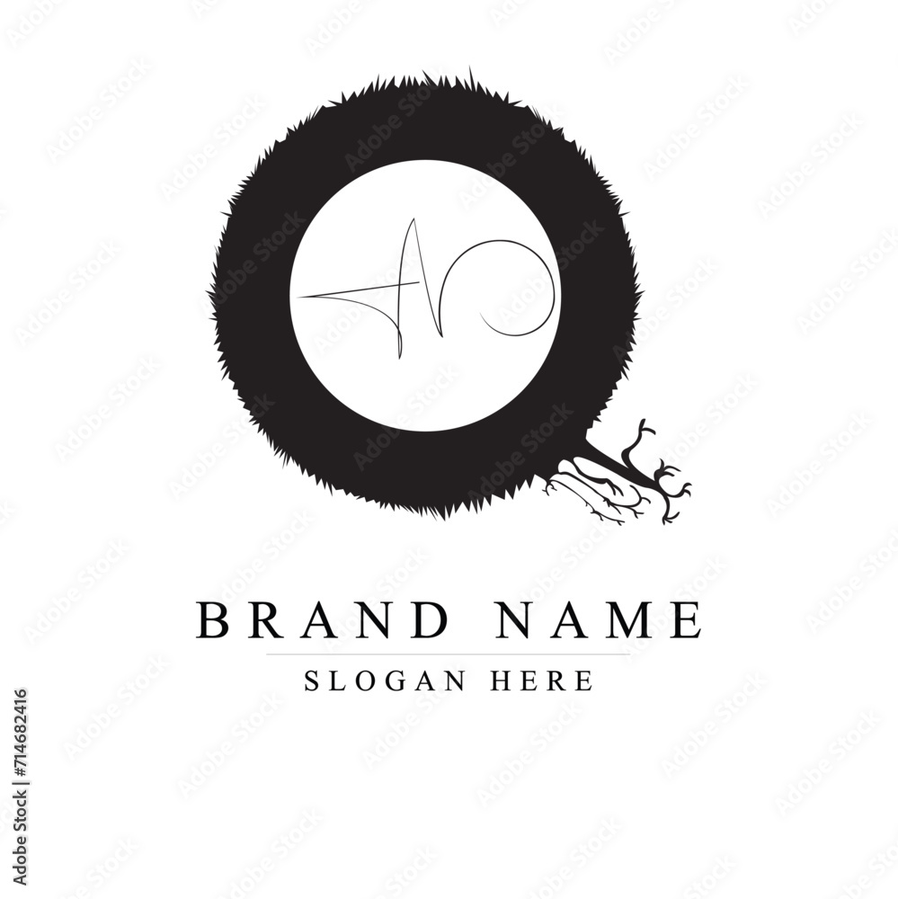 Letter QN handwritten logo vector design template, Letter QN on white background. Letter QN handwritten logo vector design template, Letter QN on white background.