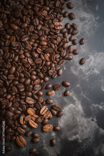 Coffee beans on dark background