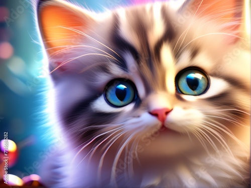 Eyes of cute kitty close up photo. beautiful cat blue eyes © Pradeep leo
