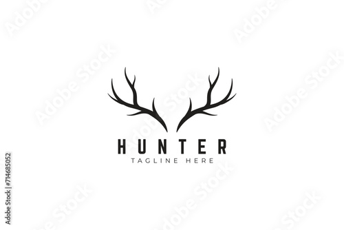 Photographie Horn Deer Antler Elk Vintage Logo Brand Identity for Community Hunter and Forest