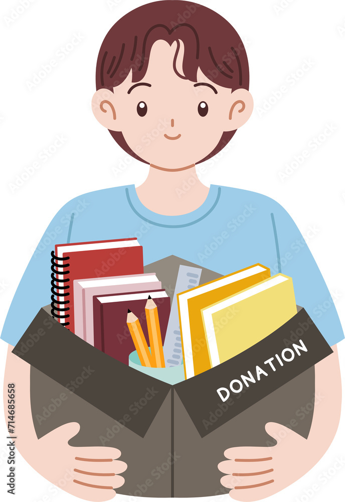 people doing charity volunteer holding donation box cartoon character people doing charity volunteer holding donation box cartoon character