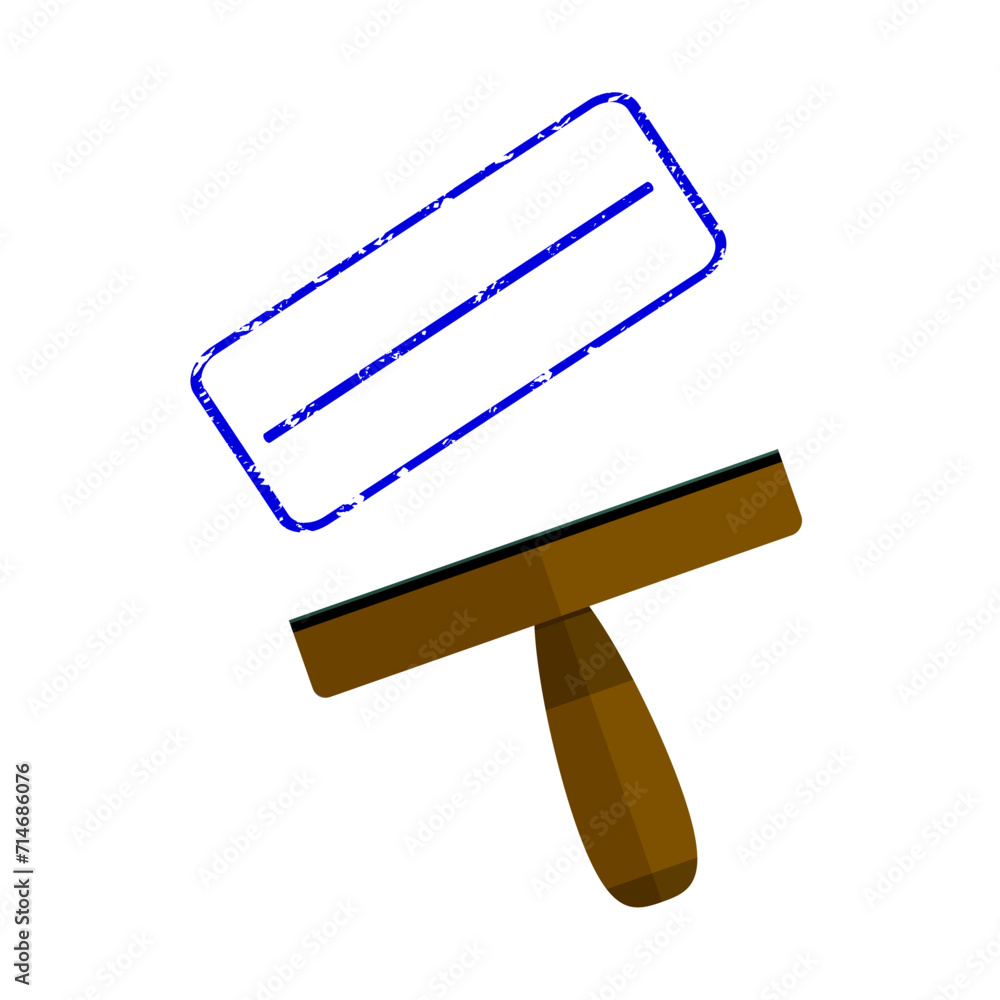 Empty rubber stamp with place for text with signet Empty rubber stamp with place for text with signet