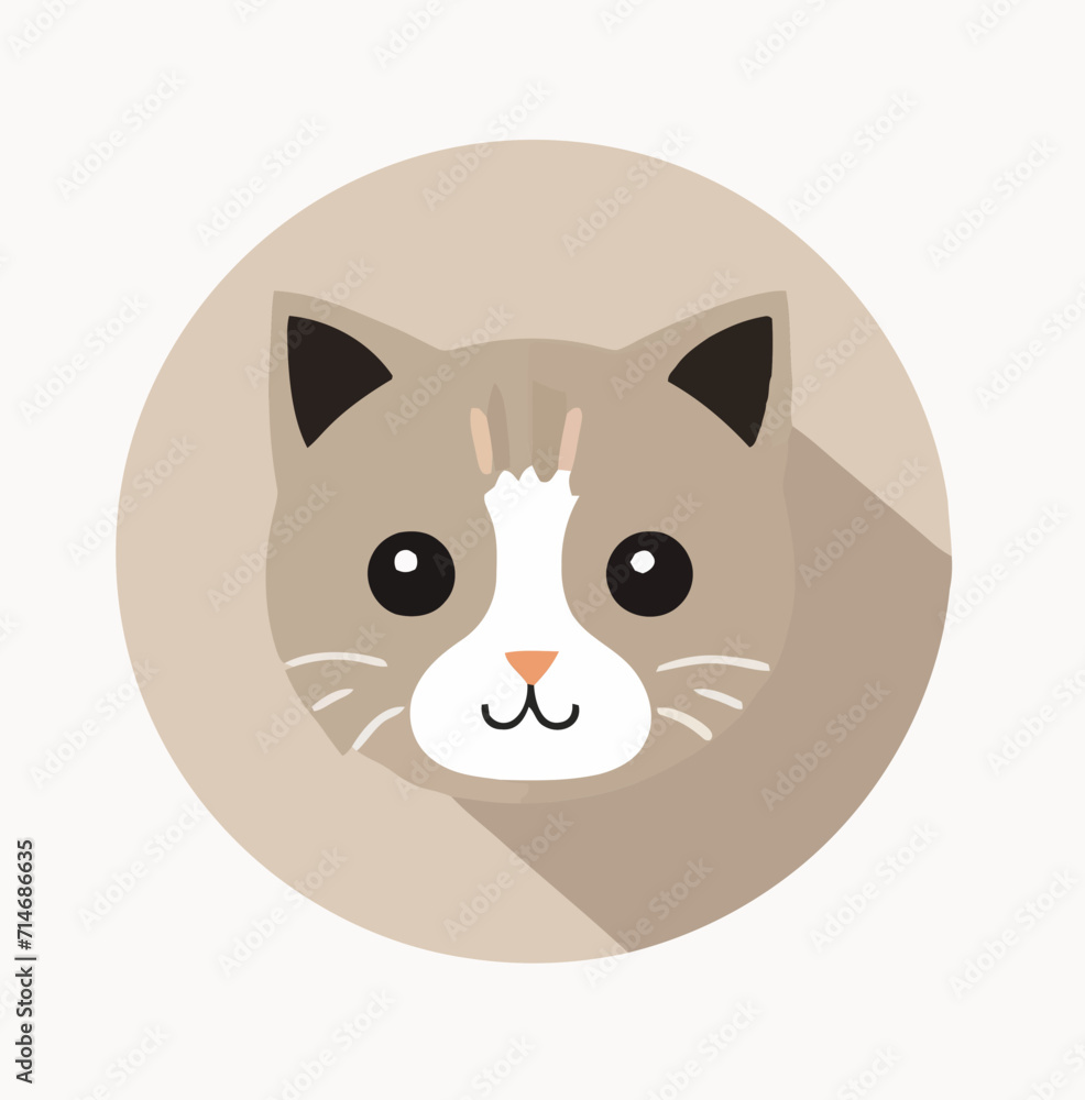 Obraz premium Cat avatar icon, flat design