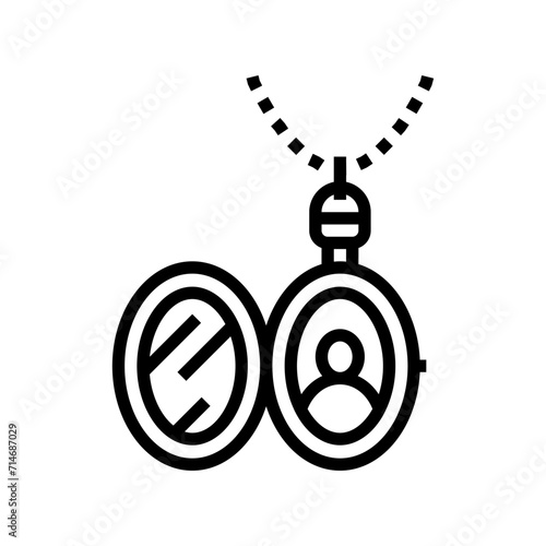 locket jewelry fashion line icon vector. locket jewelry fashion sign. isolated contour symbol black illustration