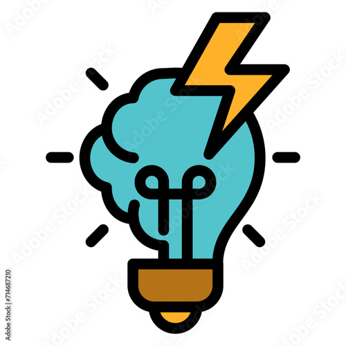 Brainstorm Outline Colour Icon