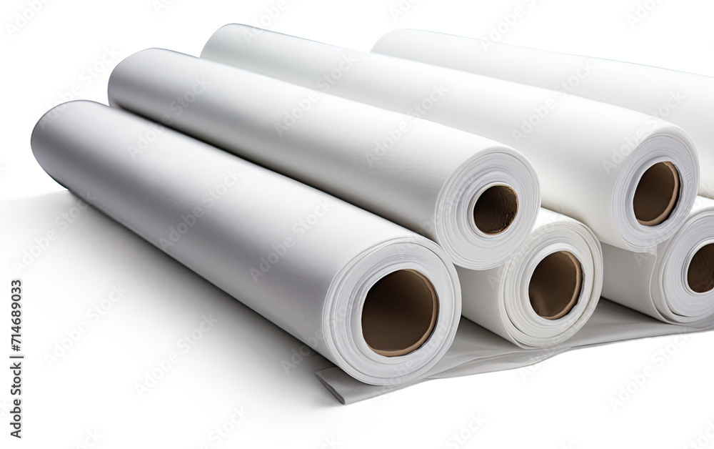 Fototapeta premium Canvas Roll with Pre Stretched Surface, Awaiting Your Creative Expression on a White or Clear Surface PNG Transparent Background.