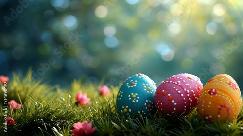 Easter Image Illustration with Copyspace AI Generated