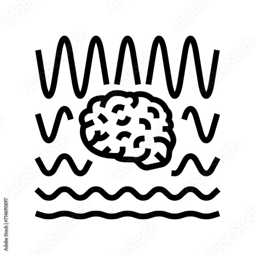 brainwaves neuroscience neurology line icon vector. brainwaves neuroscience neurology sign. isolated contour symbol black illustration