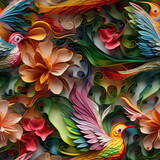 abstract background with birds created with Generative Ai