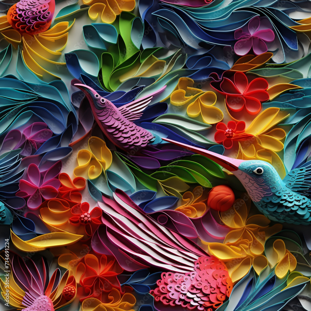 abstract background with birds created with Generative Ai