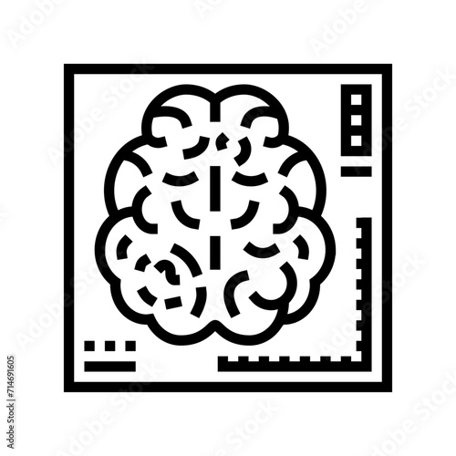 functional mri neuroscience neurology line icon vector. functional mri neuroscience neurology sign. isolated contour symbol black illustration