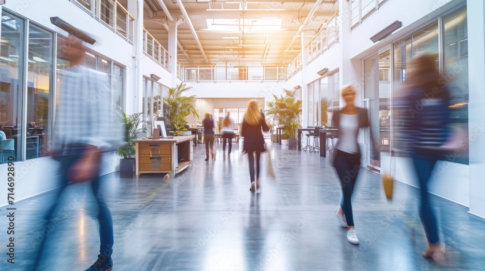 Blurred background of unclear person can not be remembered from walking in the meeting room. Blurred background of unclear person can not be remembered from walking in the meeting room.