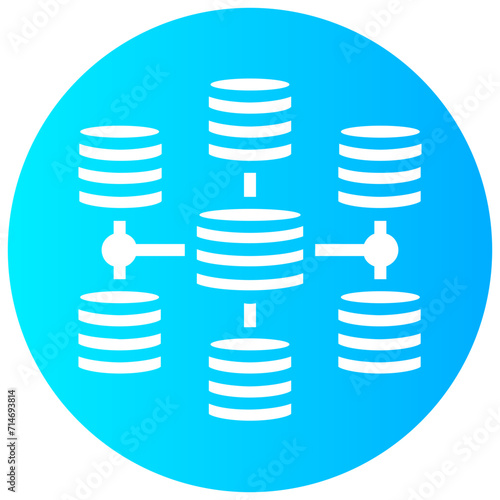 database structure round solid vector icon