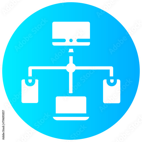 distributed data round solid vector icon