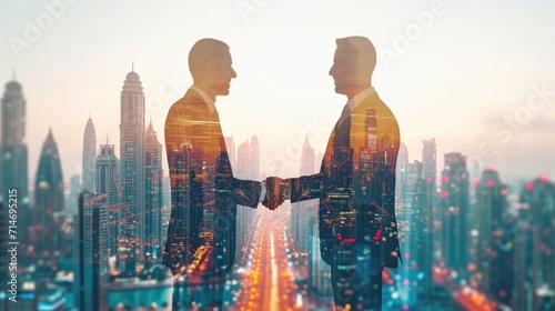 Business Handshake Agreement Partnership Deal Team Office Concept photo