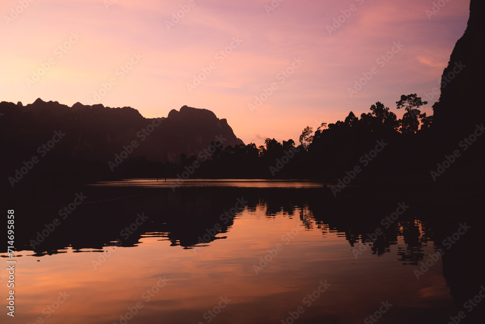 sunrise over the lake