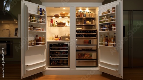 A hidden pantry for additional storage.