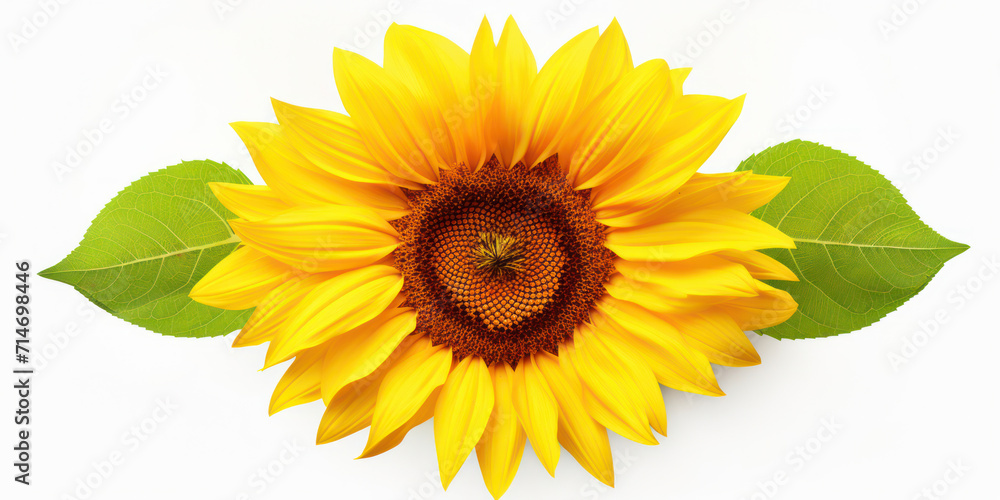 Naklejka premium Bright Blossom: A Vibrant Macro Close-up of a Yellow Sunflower in Nature's Beauty