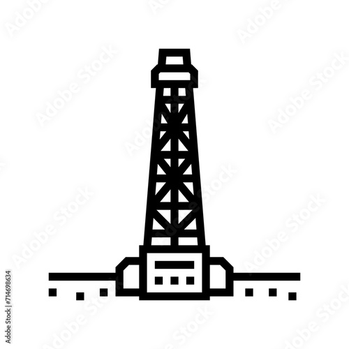 onshore drilling oil industry line icon vector. onshore drilling oil industry sign. isolated contour symbol black illustration