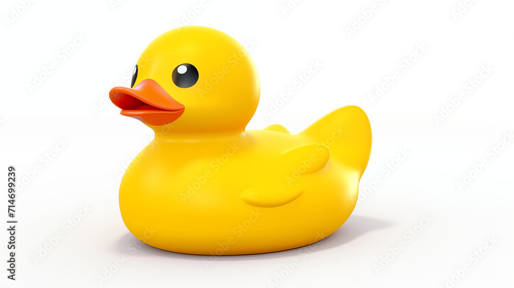 3d cartoon yellow rubber duck isolated in white background 3d cartoon yellow rubber duck isolated in white background