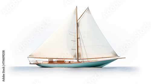 Photograph sailboat isolated in white background