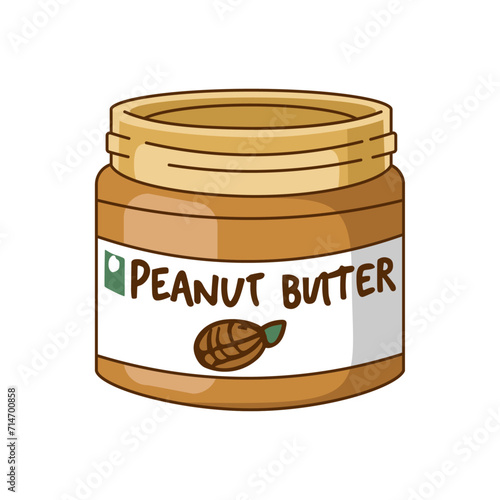 Opened jar of peanut butter