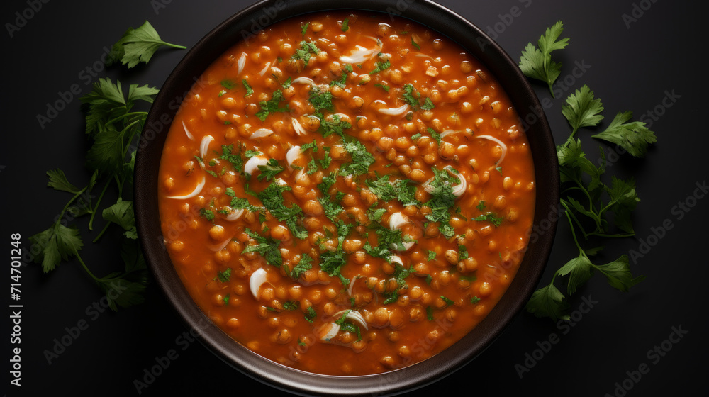 A bowl of Turkish lentil soup, a comforting dish often eaten to A bowl of Turkish lentil soup, a comforting dish often eaten to
