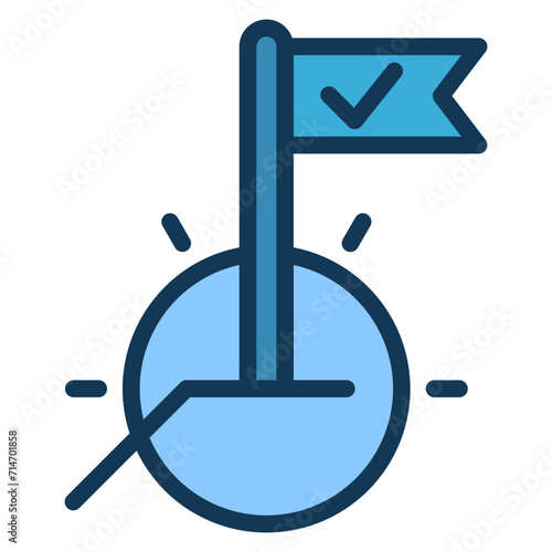 Milestone Blue Colour Icon