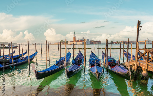 Gondolas and San Giorgio in Venice