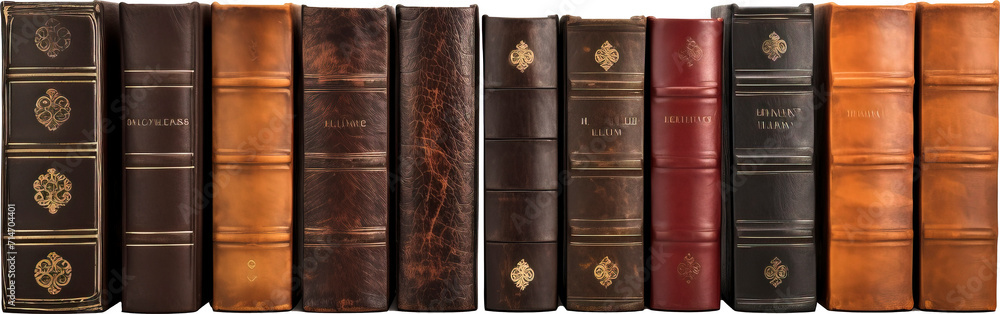 Fototapeta premium Classic leather-bound book collection