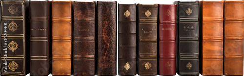 Classic leather-bound book collection photo